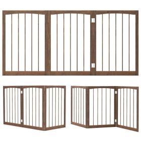 63" x 30" Brown Wooden Pet Fence